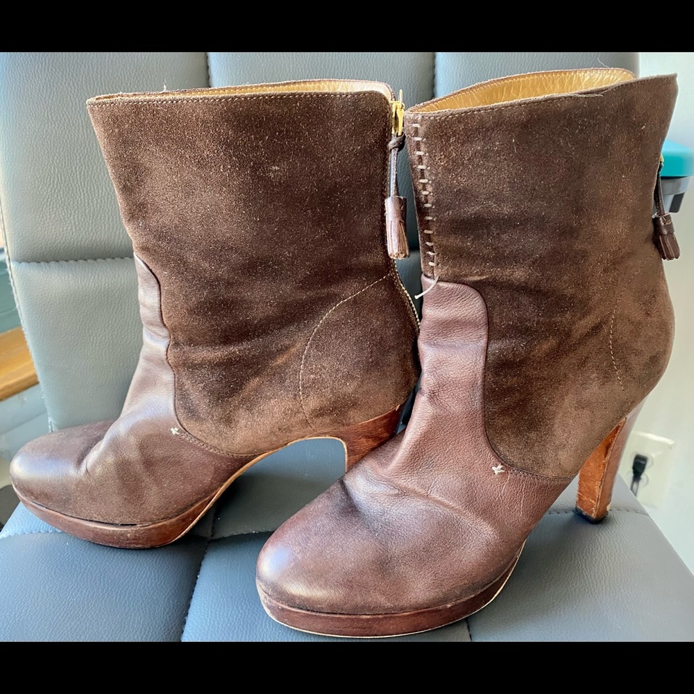 Rag & Bone Distressed Leather & Suede Brown Boots - Picture 6 of 6
